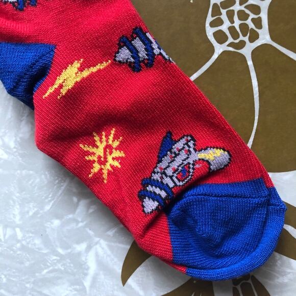 Sock It To Me Red Blue Rayguns Blaster Space Sci-Fi Youth Novelty Crew Socks - Picture 5 of 6
